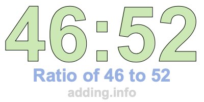 Ratio of 46 to 52