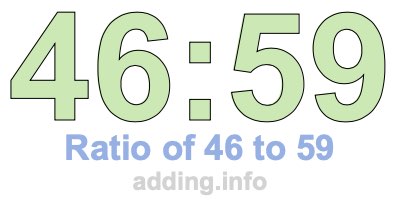 Ratio of 46 to 59