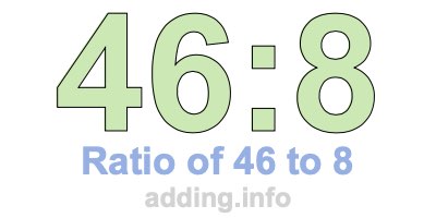 Ratio of 46 to 8 Ratio of 46 to 8