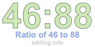 Ratio of 46 to 88