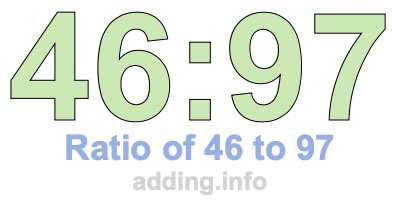 Ratio of 46 to 97 Ratio of 46 to 97