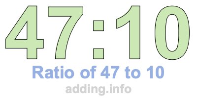 Ratio of 47 to 10