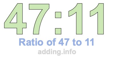 Ratio of 47 to 11