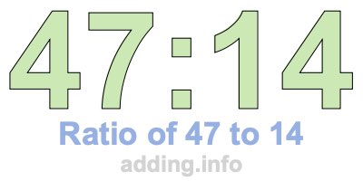 Ratio of 47 to 14 Ratio of 47 to 14