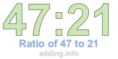 Ratio of 47 to 21