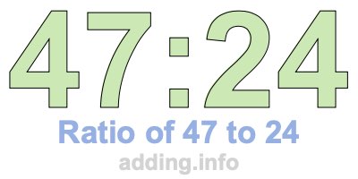 Ratio of 47 to 24