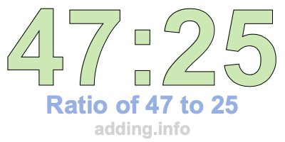 Ratio of 47 to 25