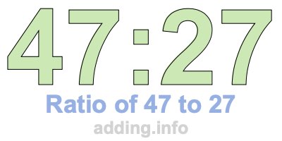 Ratio of 47 to 27