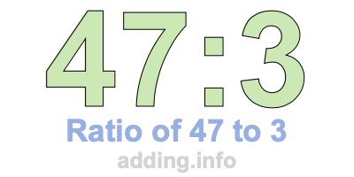 Ratio of 47 to 3