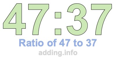 Ratio of 47 to 37
