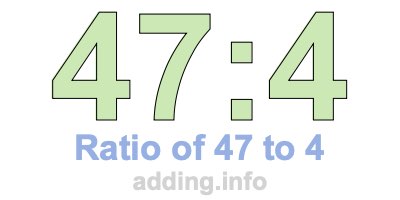 Ratio of 47 to 4