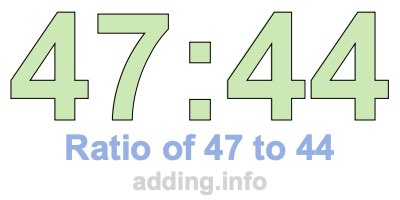 Ratio of 47 to 44