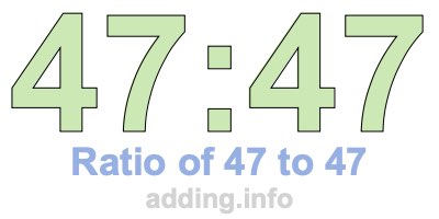 Ratio of 47 to 47 Ratio of 47 to 47