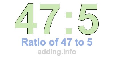 Ratio of 47 to 5