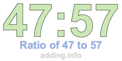 Ratio of 47 to 57