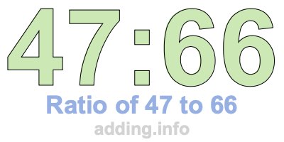Ratio of 47 to 66