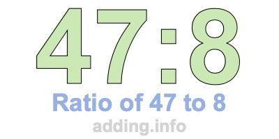 Ratio of 47 to 8 Ratio of 47 to 8