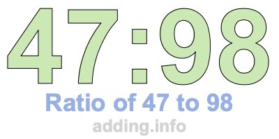 Ratio of 47 to 98