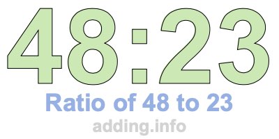 Ratio of 48 to 23 Ratio of 48 to 23