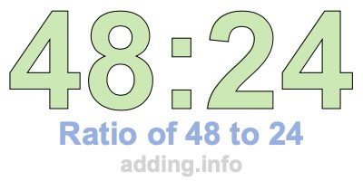 Ratio of 48 to 24 Ratio of 48 to 24