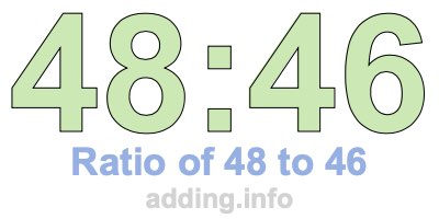 Ratio of 48 to 46 Ratio of 48 to 46