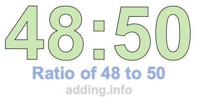 Ratio of 48 to 50 Ratio of 48 to 50