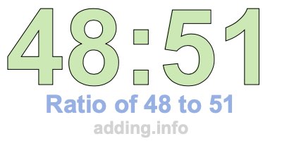 Ratio of 48 to 51