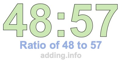 Ratio of 48 to 57 Ratio of 48 to 57