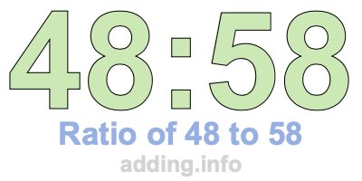 Ratio of 48 to 58