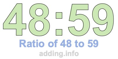 Ratio of 48 to 59 Ratio of 48 to 59