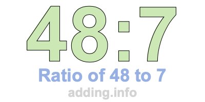 Ratio of 48 to 7 Ratio of 48 to 7