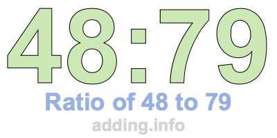 Ratio of 48 to 79 Ratio of 48 to 79