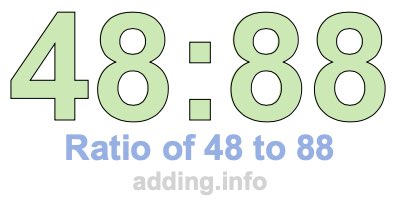 Ratio of 48 to 88
