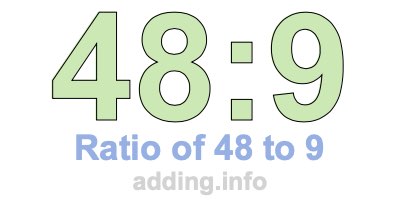 Ratio of 48 to 9 Ratio of 48 to 9