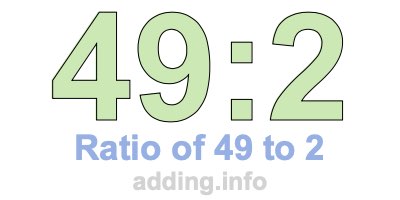 Ratio of 49 to 2 Ratio of 49 to 2