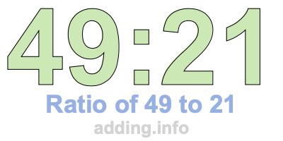 Ratio of 49 to 21