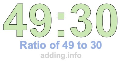 Ratio of 49 to 30