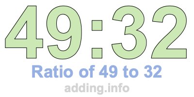 Ratio of 49 to 32