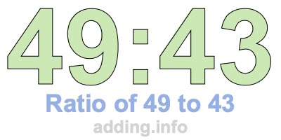 Ratio of 49 to 43