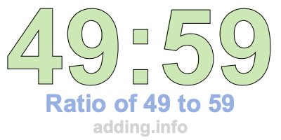 Ratio of 49 to 59