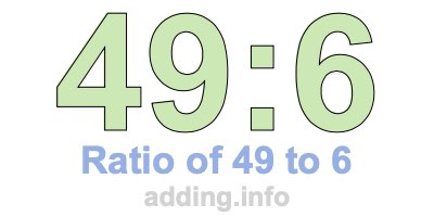 Ratio of 49 to 6 Ratio of 49 to 6