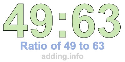 Ratio of 49 to 63