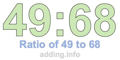 Ratio of 49 to 68