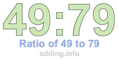 Ratio of 49 to 79 Ratio of 49 to 79