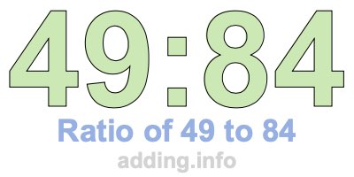 Ratio of 49 to 84