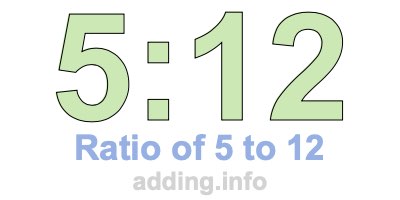 Ratio of 5 to 12 (5:12)