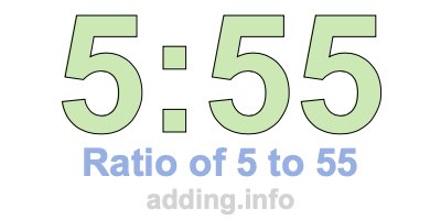 Ratio of 5 to 55