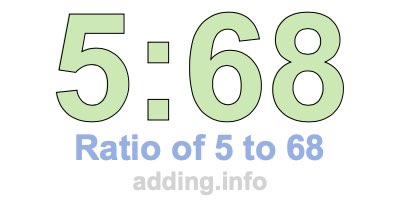 Ratio of 5 to 68