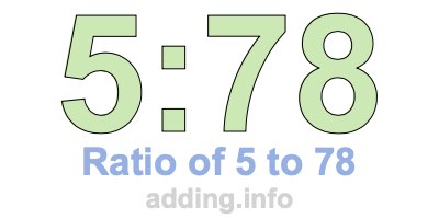 Ratio of 5 to 78 Ratio of 5 to 78