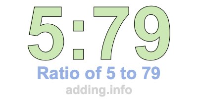 Ratio of 5 to 79 Ratio of 5 to 79